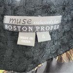 Boston Proper Vintage  Chain Detailing 3/4 sleeves Size 4 Black elegant Photo 7