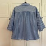 Style & Co SALE  blue striped button front top size small Photo 4