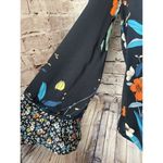 Nanette Lepore Navy Blue Floral Blouse Bell Sleeve Women’s S Photo 1