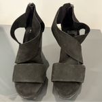 Eileen Fisher Criss Cross Back Zip Wedge Sandals Black Size 8.5 Photo 1