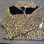 BP . Leopard Print Fuzzy Sherpa Pullover Quarter Zip Black Pink - M‎ Photo 0