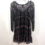 Fire Los Angeles Black boho paisley print sheer overlay dress size small Photo 3