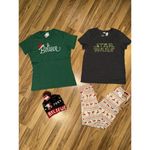 Star Wars  Believe NEW Christmas Women's Medium M Pajama Pants‎ T-shirts Hat Photo 1
