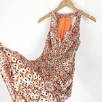 Hutch NWT Anthropologie  Campbell Mini Dress Size XS Orange Floral Ruched Satin Photo 9