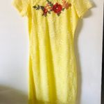 Lace Off The Shoulder Dress Yellow Photo 0