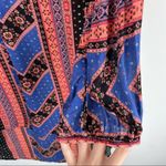 Free People  Peacemaker Tunic Dress Aztec Print High Low Vneck Boho Gypsy Rayon Photo 9