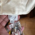 Le lis NWT Cream & Taupe Cross Neck Halter Crop Top w/ Button Detail Size Small Photo 3