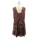 Akris Mocha Mauve Silk Applique Leaf Vine Pleated Sleeveless Party Dress 12 Photo 3