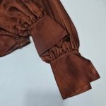 LPA  Criss Cross Blouse in Cherry Brown Medium Photo 7