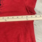 Liz Claiborne  L Red‎ Blouse Short Sleeve Stretch Career Z-335 Photo 3