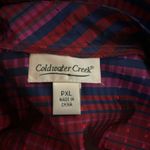 Coldwater Creek Top Womens PXL Petite Multicolor Madras Plaid Silk Blend Blouse Photo 5