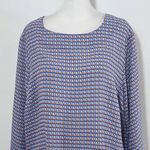 Violet+Claire Red and Blue Geometric Print with 3/4 Sleeves Size XL Photo 1