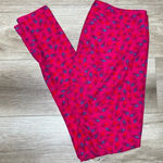 LuLaRoe Women's Pink/Blue/Orange Airplane Design Full Length Leggings sz TC Photo 0