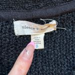 Silence + Noise 5/$20 Black Knit V Neck Zip Up Sweater Top Size S Photo 6