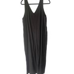 Universal Threads Universal Thread Women's Size Large Charcol Grey Double V Wide Leg Jumpsuit Photo 6