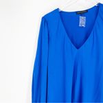 Boston Proper NEW Boston‎ Proper Audrey Satin Blouse L Blue Photo 4