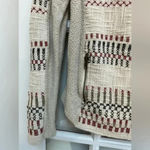 Lucky Brand | Cream Embroidered Knit Jaquered Zip Boho Motorcycle Jacket Size S Photo 8