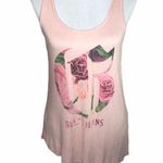 Guess Flower Razor Back Tank Top , Pink, Medium Photo 10