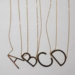 Gold Initial Pendant Necklace Letters A Photo 5