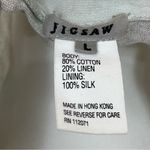 Jigsaw Cotton/Linen/ Silk Lightweight Cardigan Blouse Neutral Tan/ Greige L Tan Size L Photo 5