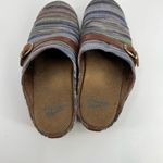 Dansko Women's Espadrille Mule Clog Shoes Multicolor Striped Wedge Photo 3