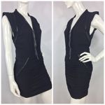 IRO Jadela Mesh Black Dress Leather Trim Photo 5