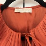 Ulla Johnson Elli Top Satin Blouse Shirt Orange Size 2 As Seen On TV Pleated Tie Photo 9