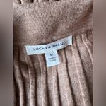 Lucky Brand A-lined Ribbed Sweater Dress Camel, Size Medium Photo 2