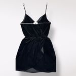 Abercrombie & Fitch Black Velvet V-Neck Faux Wrap Mini Dress Size M Classic Photo 2