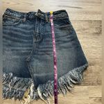 Free People Bailey Denim Asymmetrical Fringe Hem Skirt Size 24 (26” Waist) Photo 3