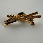 Skis Poles Clear Rhinestone Gold Tone Lapel Pin Tie Tack Skier Ski Avon Jewelry Photo 6