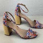 Kelly & Katie  Caital Multicolor Floral Block Raffia Heel Sandals Women 10 EUR 42 Photo 14