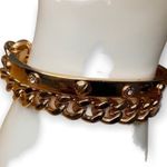 Henri Bendel The A-List Layered Rose Gold Riveted Swarovski Chain Cuff Bracelet Photo 0