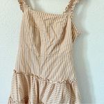 Forever 21  contemporary striped dress ruffled straps Sz M Photo 1