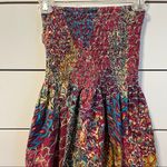 Cynthia Mehra Y2K Aztec Colorful Summer Strapless Dress Photo 2