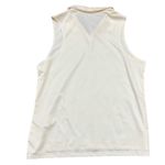 Nike Dri Fit Sleeveless Polo Shirt Women's XL Beige White Standard Fit Golf Top Photo 3