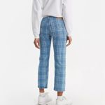 Levi's Levi’s Blue Plaid Wedgie Straight Crop Size 27 Photo 1