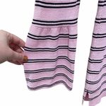 Talbots Striped Bell Sleeve Cotton Tunic Sweater Pink Women's Size Large Photo 2