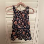 American Eagle Flowy peplum cutout lace tank top floral size xs! Photo 2