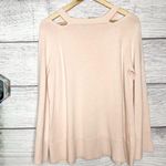 Loft  Blush Pink Cold Shoulder Sweater Top Size Medium Photo 6