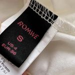 ROMWE Anime Women's Cute Striped Oversized Round Neck Long Sleeve Subcul shirt S White Photo 8