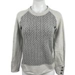 prAna Aya Gray Wool Cable Knit Long Sleeve Yoga Activewear Top Sweater Size XS Photo 0