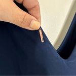 MISA Los Angeles NWT Leza Gathered Maxi Dress Gown in Navy Blue Photo 6