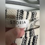 Storia  Black and White Striped Knit Long Sleeve Crop Top Small Photo 3