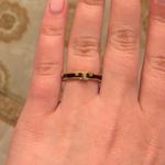 Tory Burch Serif T Black Enamel Stackable Ring size 6 Photo 2