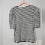 Who What Wear  Black and White Puff Fitted 3/4 Sleeve T-Shirt Photo 2