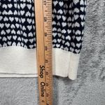 Loft  Sweater Womens Small Black White Geometric Print Crew Neck Long Sleeve Knit Photo 7