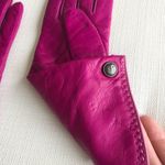 Coach  Vintage Magenta Leather Cashmere Lined Gloves, Sz 7, Y2K Photo 9