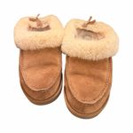 UGG  Groove Shearling Lined Bow Detail Cozy Slippers Tan Sz 9 Photo 1