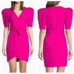 Black Halo  maricopa belted faux wrap puffy sleeve mini dress Photo 1